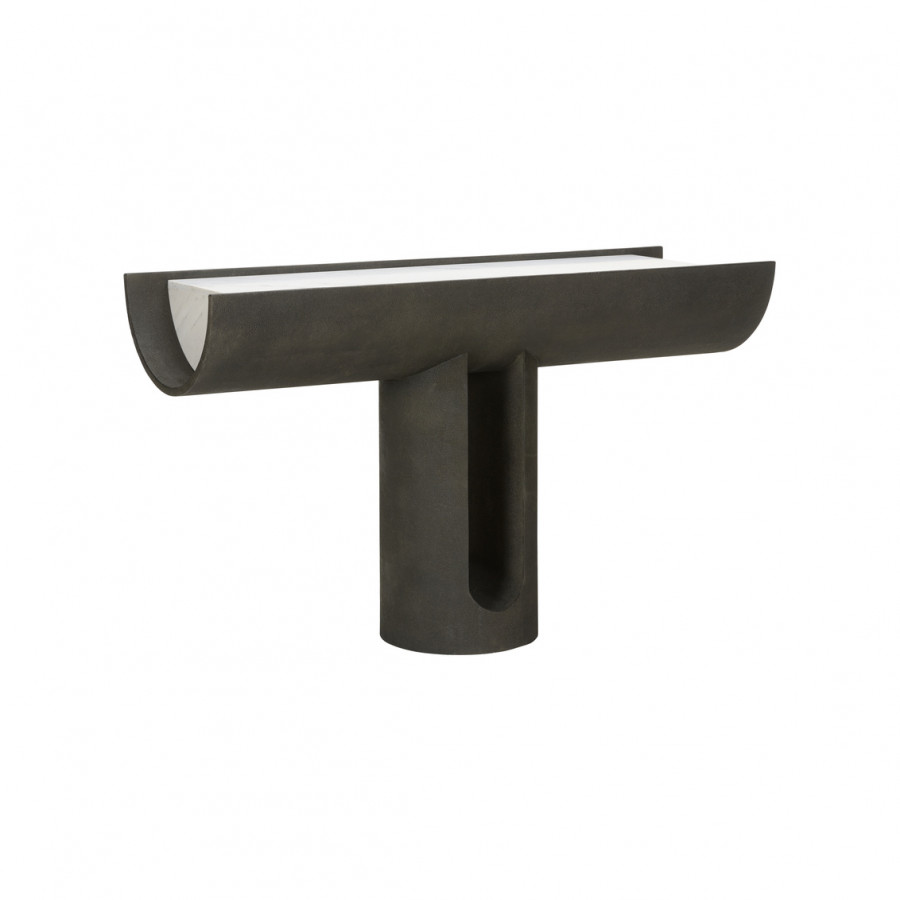 Wildwood - Iron Ore Capsule Console in Iron Ore/Natural White Carrera