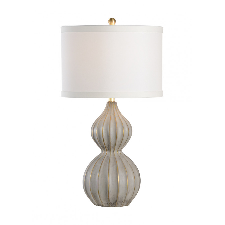 Wildwood - Delphine Lamp in Natural Concrete/Gold Leaf, Composite