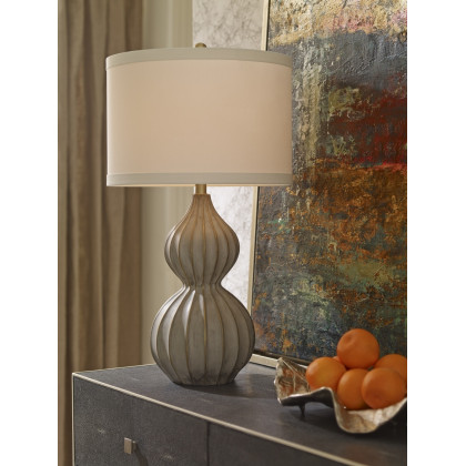 Wildwood - Delphine Lamp in Natural Concrete/Gold Leaf, Composite