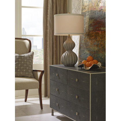Wildwood - Delphine Lamp in Natural Concrete/Gold Leaf, Composite