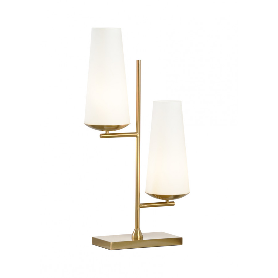 Wildwood - Geminate Lamp in Antique Brass/Matte White, Medium