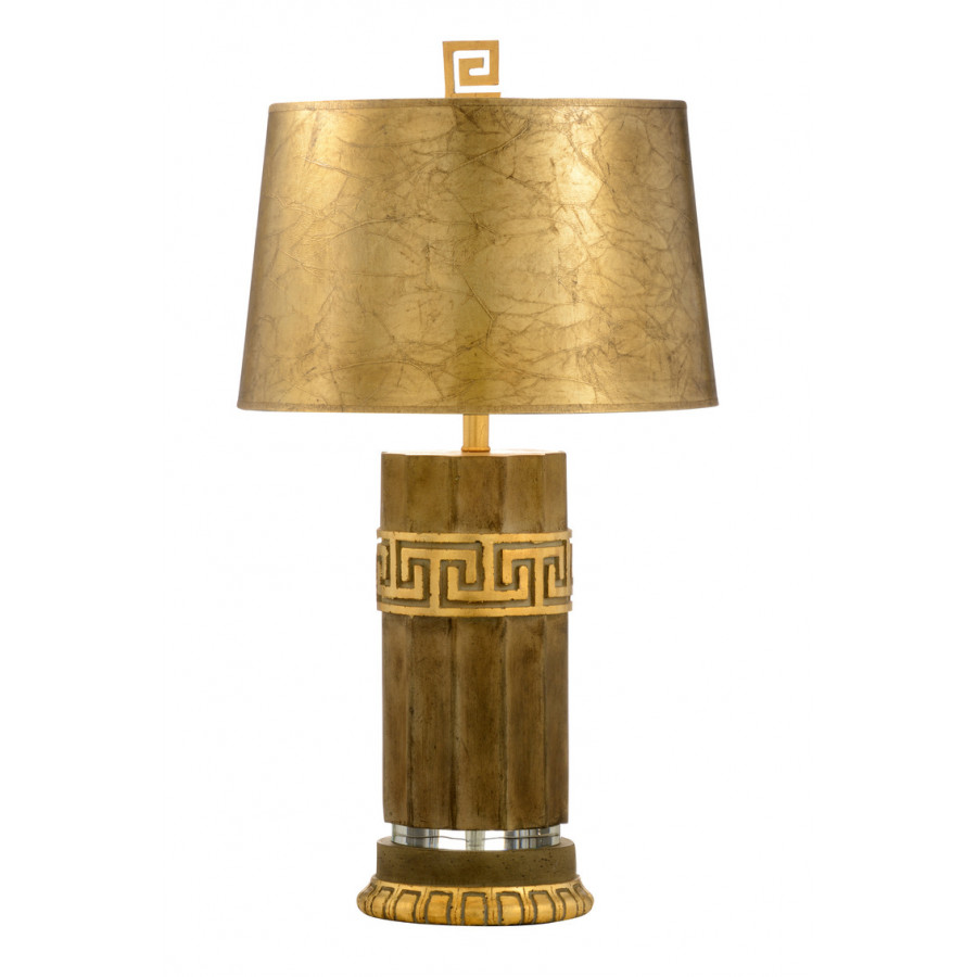 Wildwood - Dante Lamp in Aged Concrete/Gold Leaf, Composite