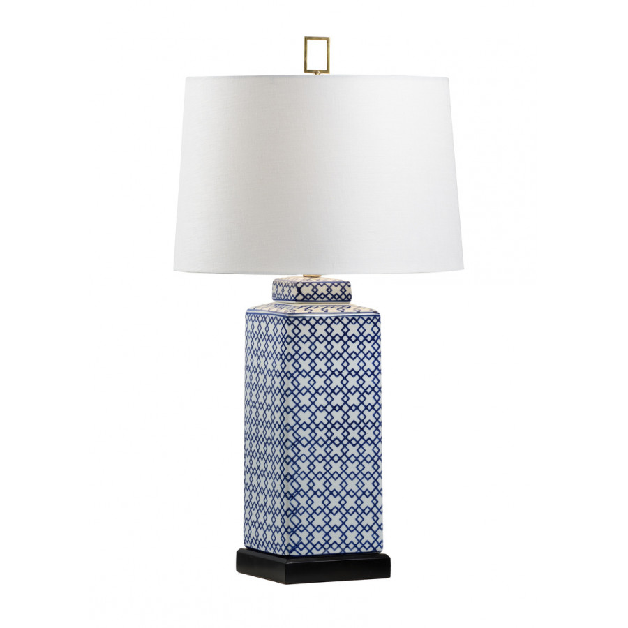 Wildwood - Mamie Lamp in Blue/White Glaze