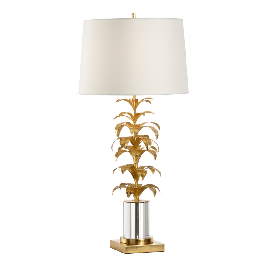 Wildwood - Les Feuilles Lamp in Antique Gold Leaf/Clear, Iron