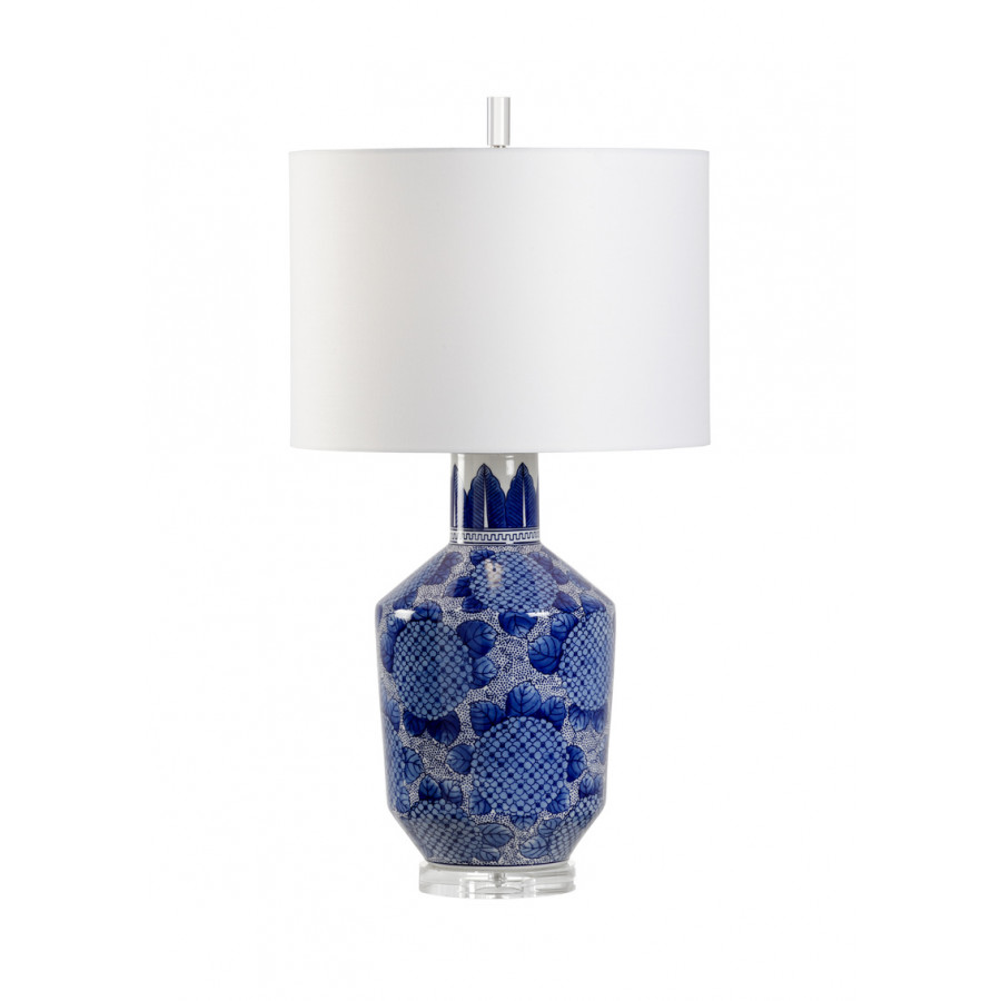 Wildwood - Nicolette Lamp in Blue/Whtie Glaze, Porcleian