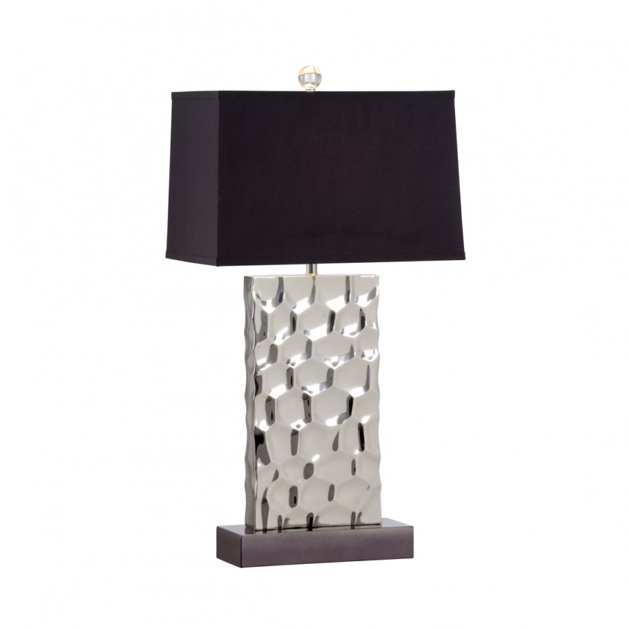 Whiteline Hammered Honeycomb Lamp in Polished Nickel
