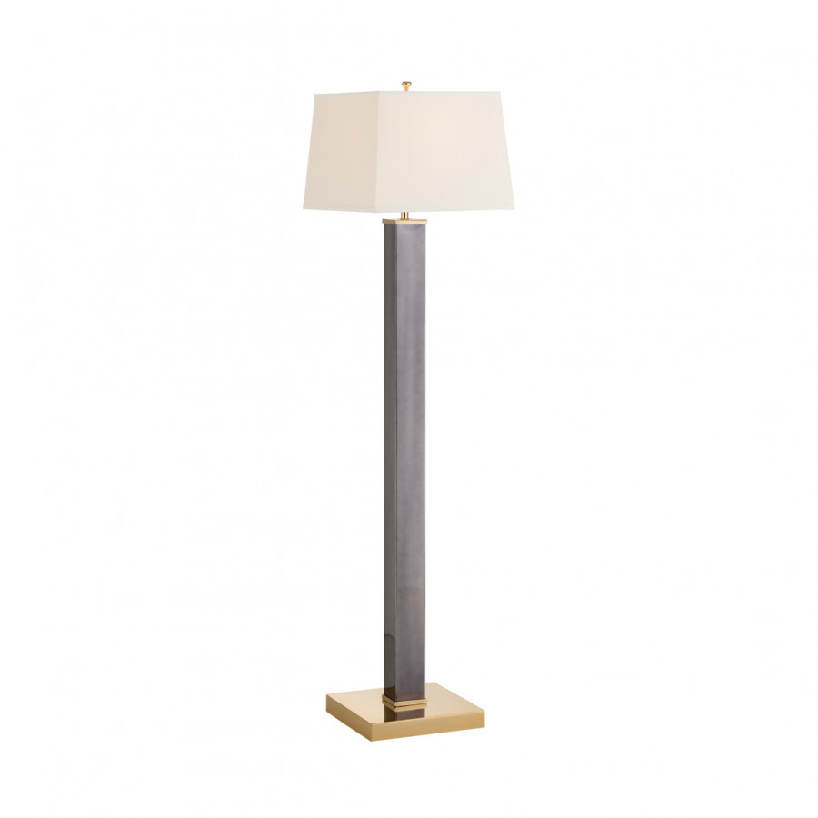 Whiteline Square Shooter Floor Lamp in Black Nickel