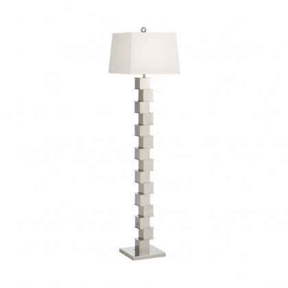 Whiteline The Square Mile Floor Lamp in Polished Nickel