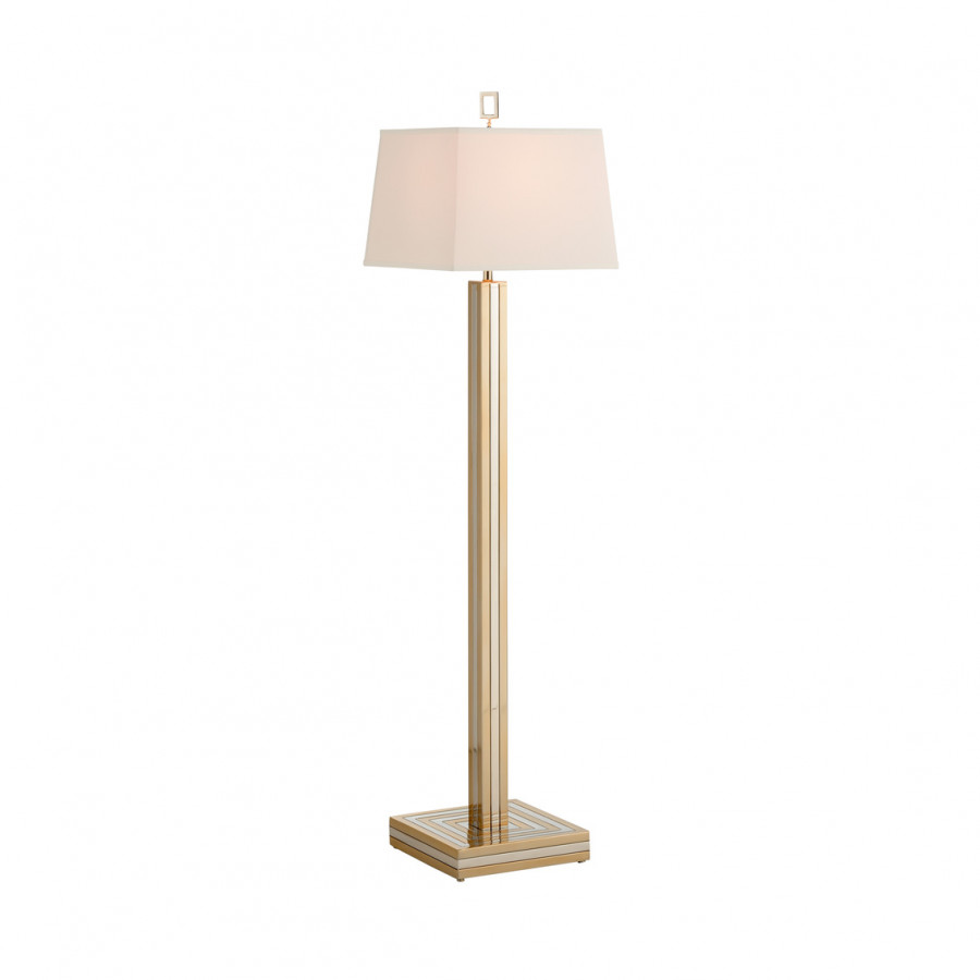 Whiteline Gold Dust Floor Lamp in Polished Brass/Nickel