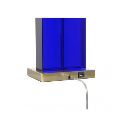 Wildwood - City Calm Lamp in Blue/Antique, Crystal/Brass