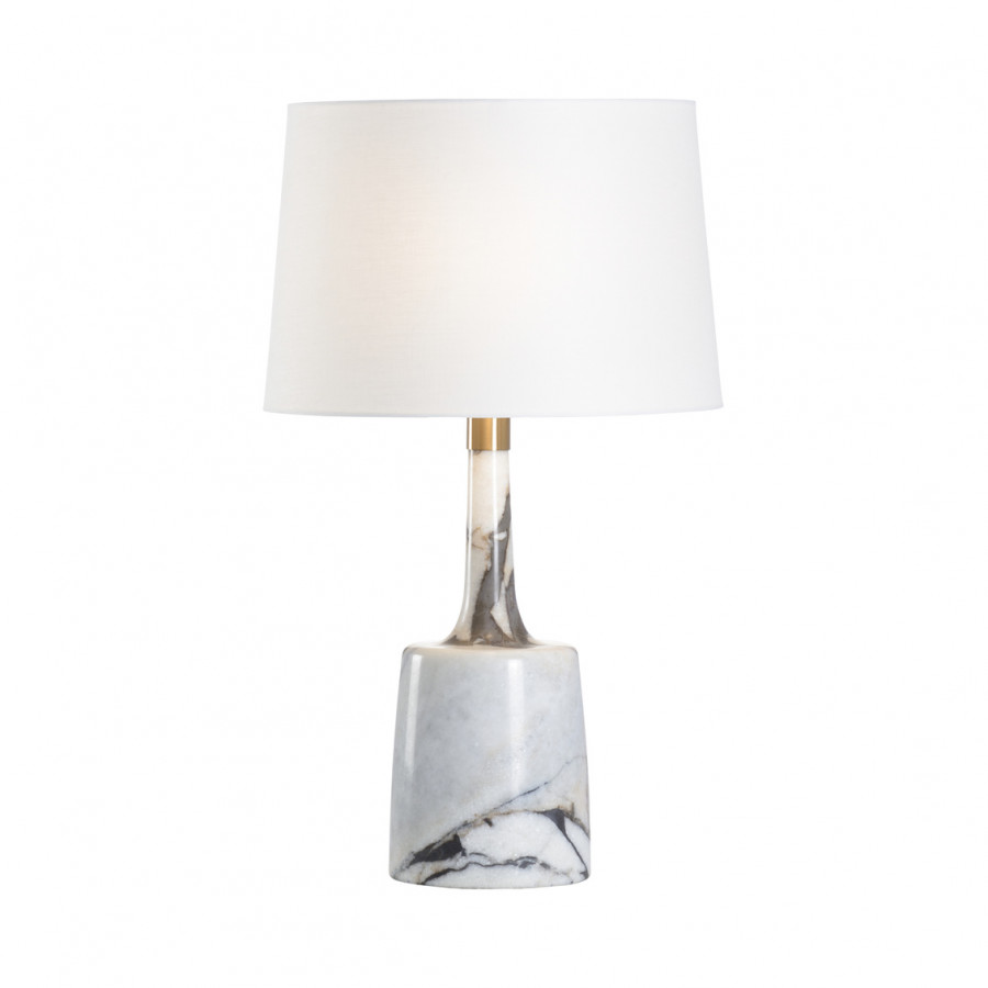 Wildwood - Verona Lamp in Antique Brass/Natural Calacatta, Metal