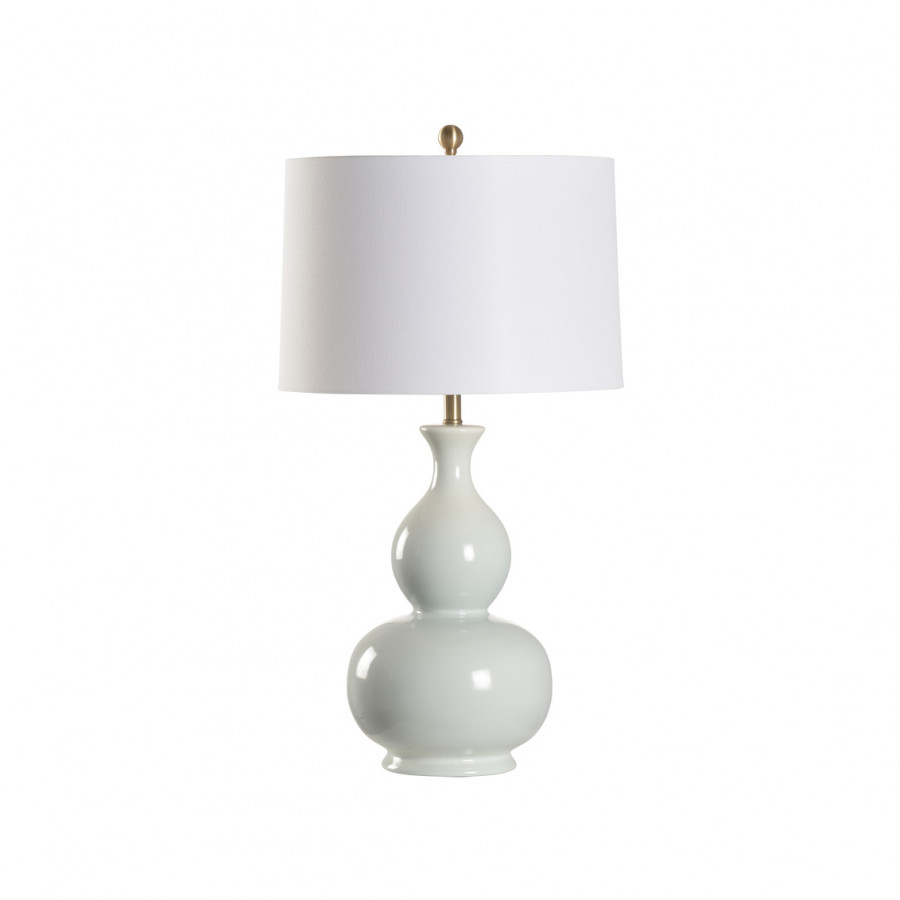Wildwood - Waterspout Lamp in Crisp Blue Glaze, Ceramic/Porcelain
