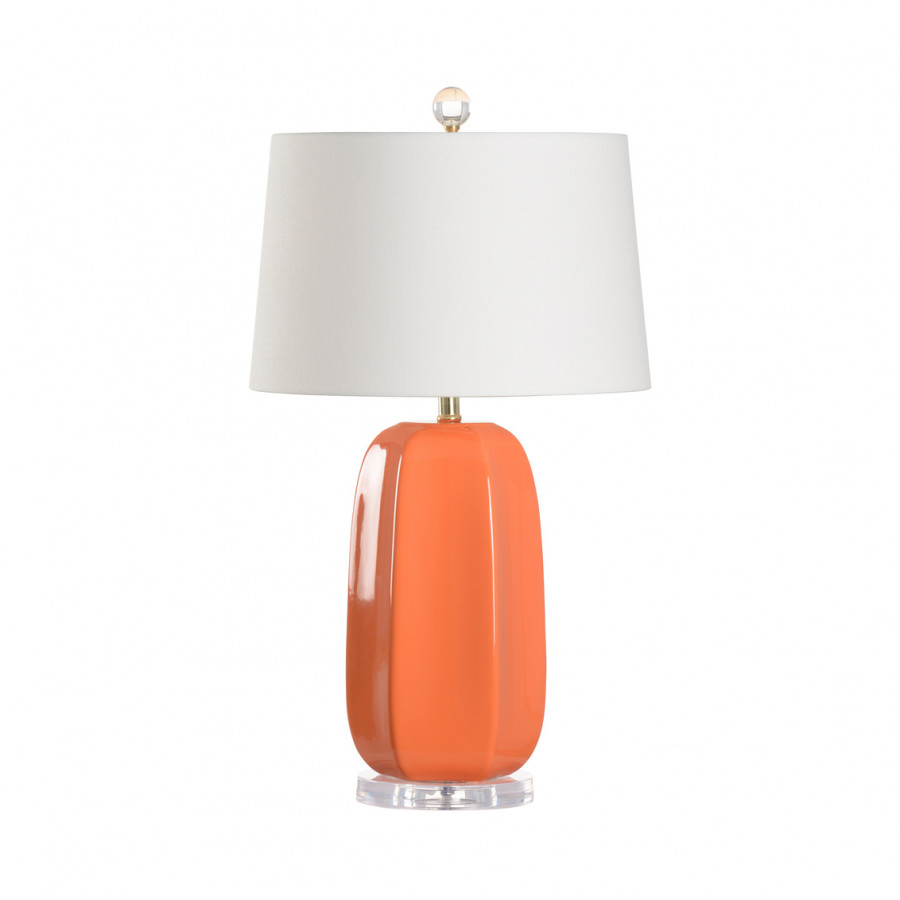Wildwood - Orange Splash Lamp in Orange Glaze, Ceramic/Porcelain