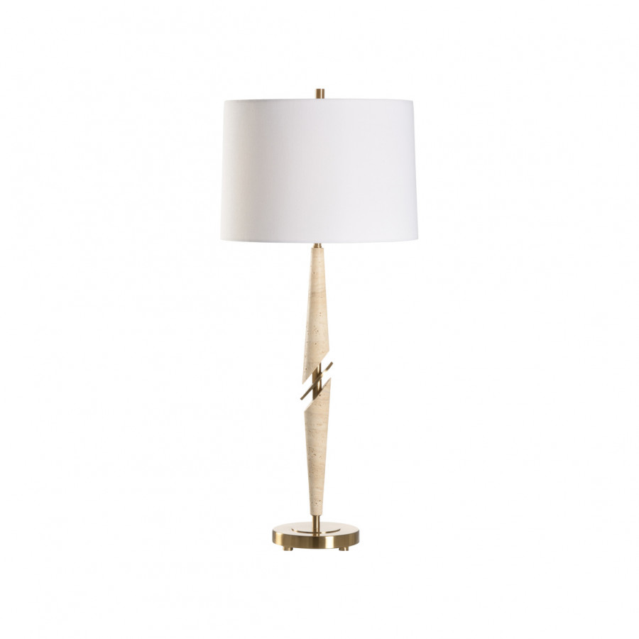 Wildwood - Harwich Lamp in Natural White/Coffee Bronze, Travertine