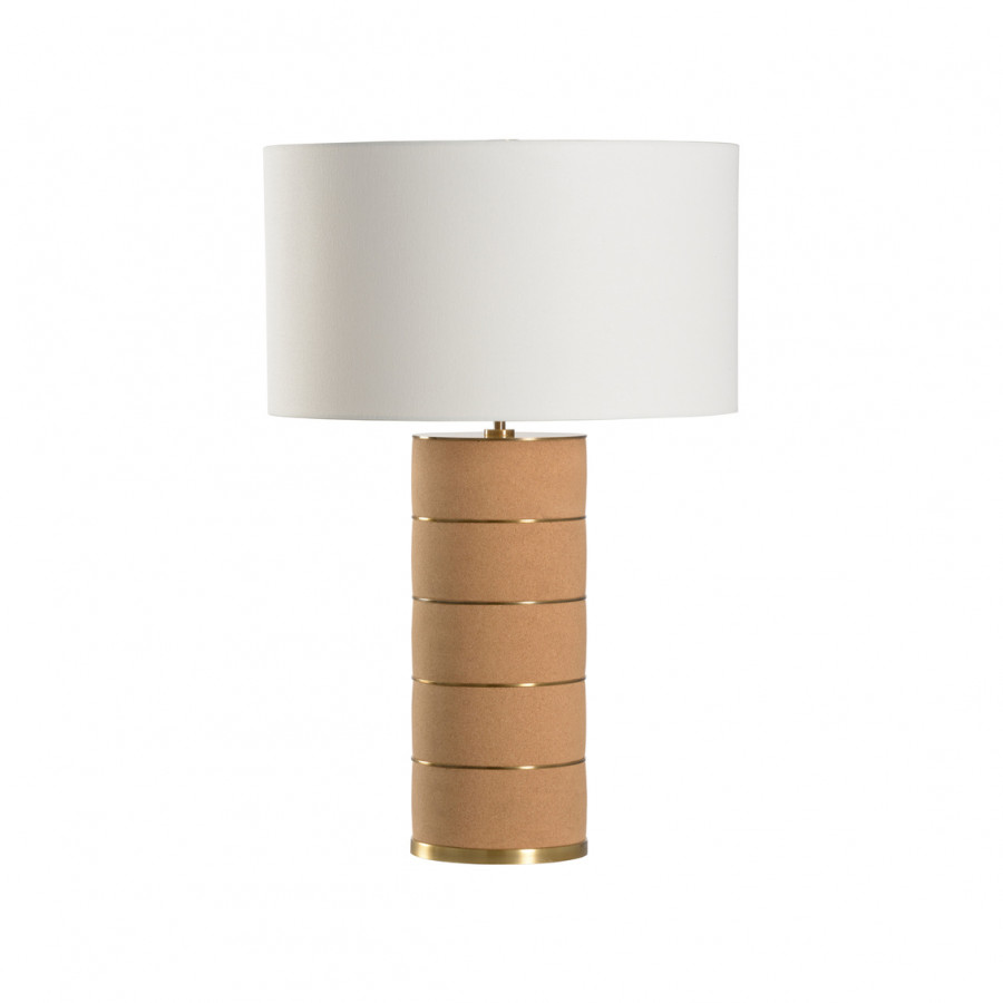 Wildwood - Bergerac Lamp in Natural/Antique Brass, Cork