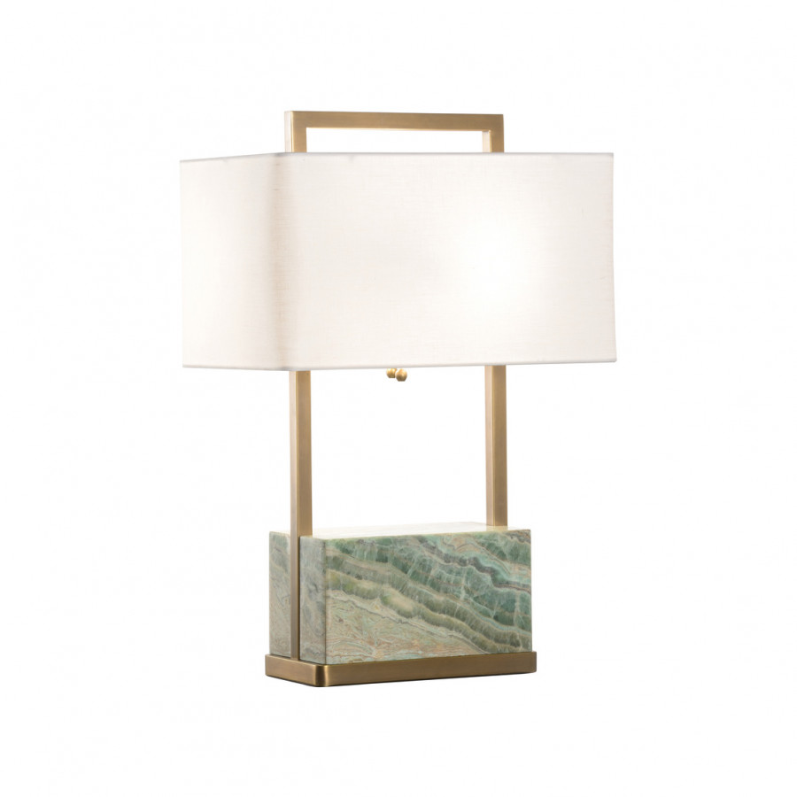 Wildwood - Paris Table Lamp in Natural Green/Antique Brass