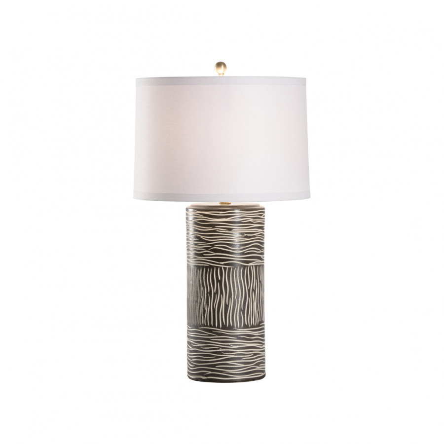 Wildwood - Paglia Lamp in Brown/White Glaze