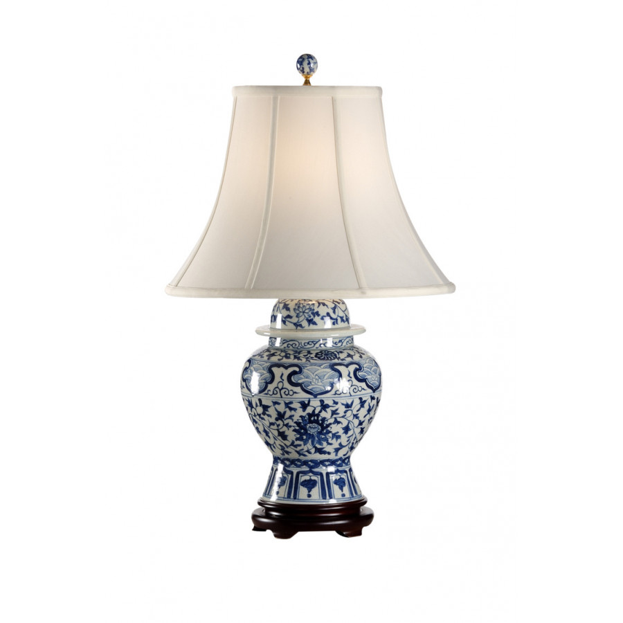Wildwood - Indigo Garden Lamp in Hand Painted, Porcelain