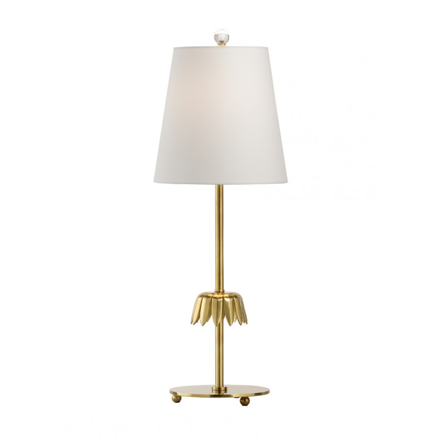 Whiteline Gable Lamp in Antique Brass
