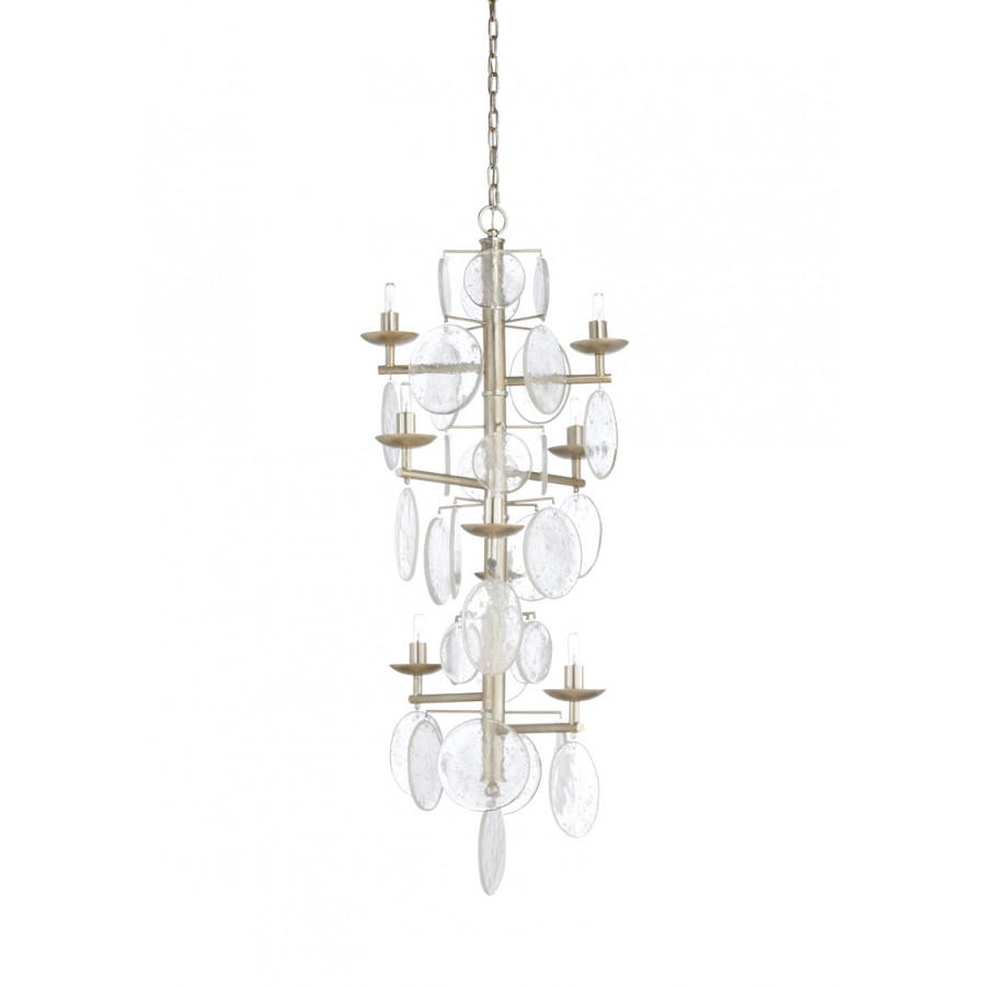 Wildwood - Liza Chandelier in Clear/Silver Leaf, Glass