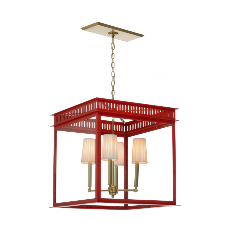Wildwood Salt Run Lantern - Antique/Red Lacquer/Clear, Small
