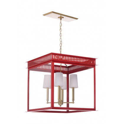 Wildwood Salt Run Lantern - Antique/Red Lacquer/Clear, Small