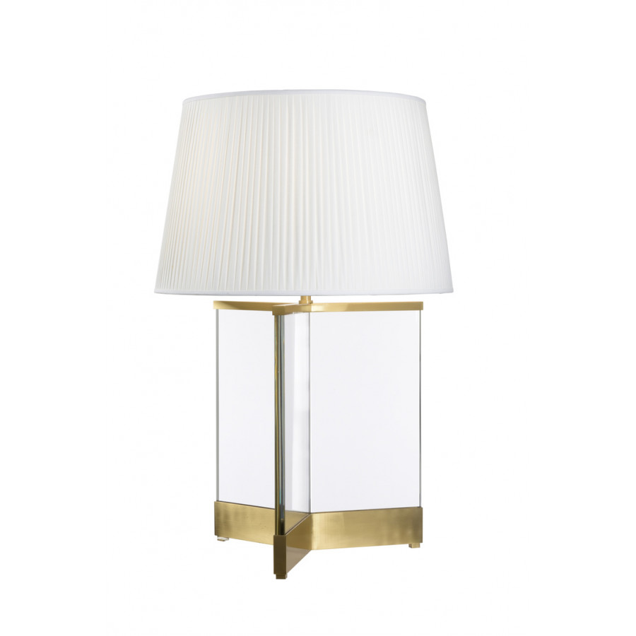 Wildwood - Bernard Table Lamp in Brushed Brass/Transparent