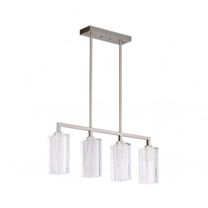 Wildwood - Lucallan Four Light Pendant in Satin Nickel/Textured, Iron