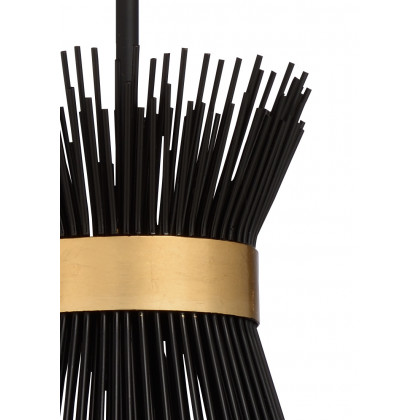 Wildwood - Quimby Pendant in Black/Gold Leaf, Iron