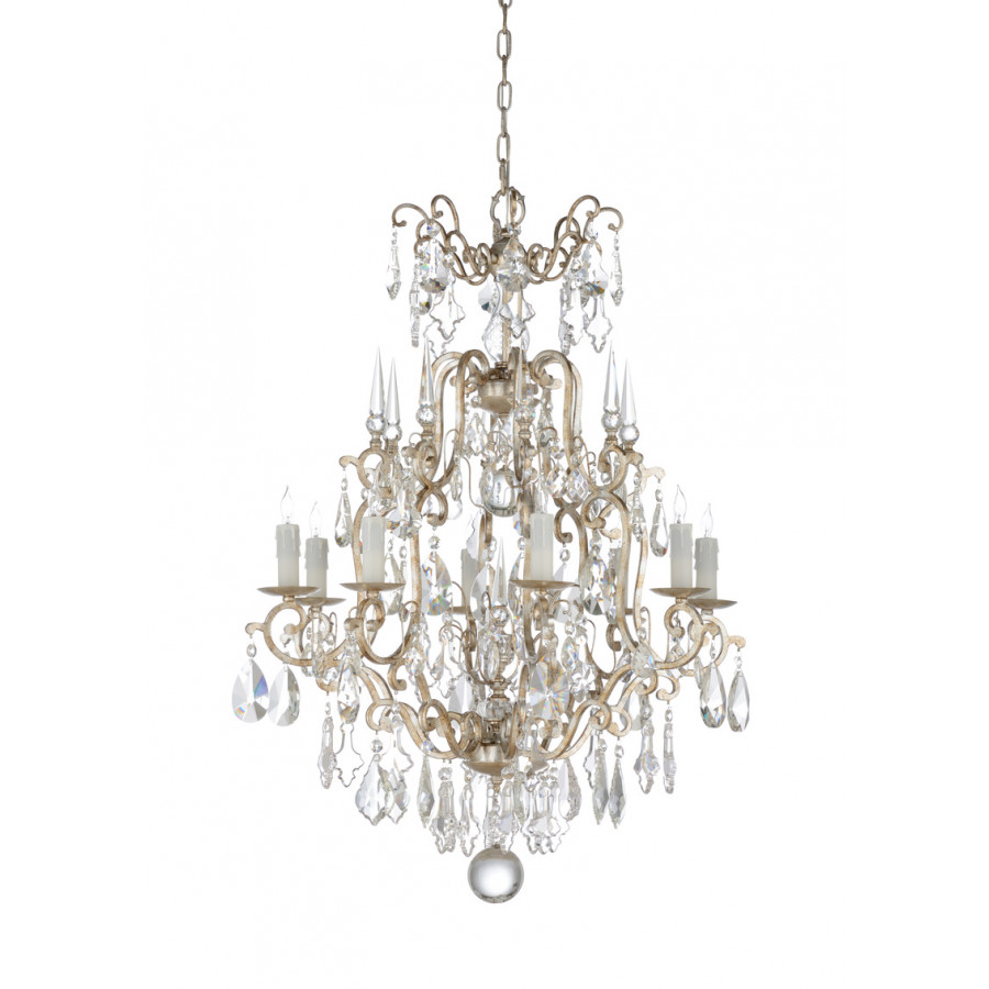 Wildwood Versailles Chandelier - Antique Silver Leaf/Clear, Small