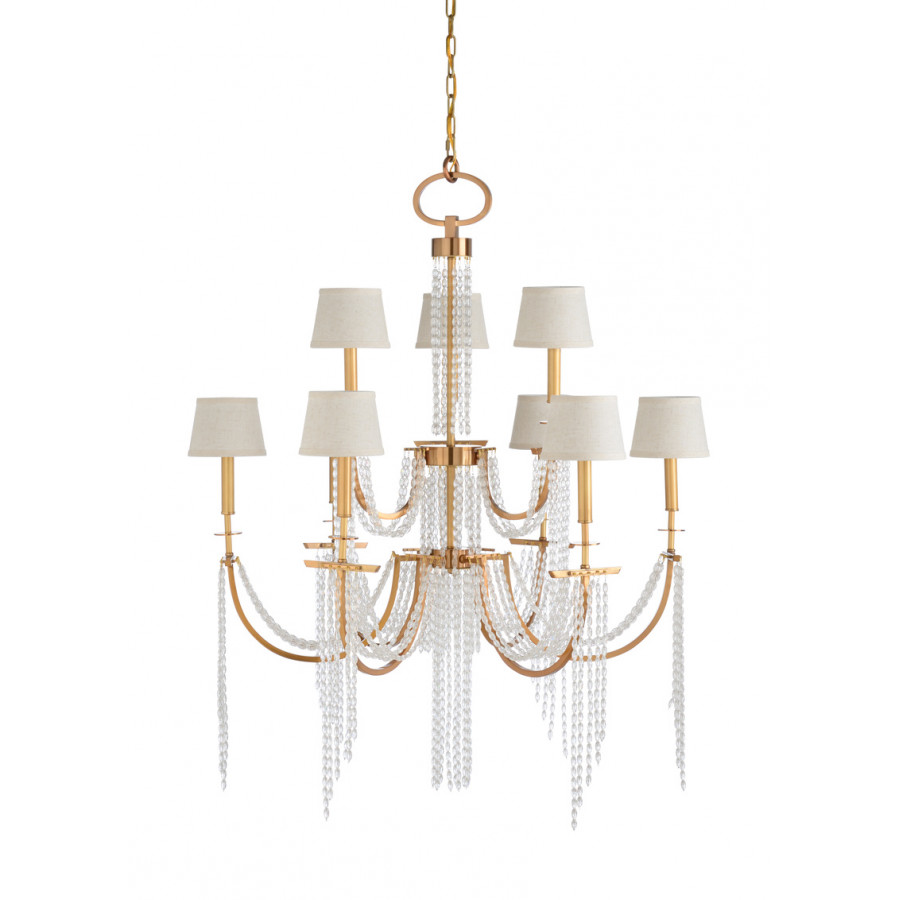 Wildwood - Mackie Chandelier in Antique Brass/Clear, Iron
