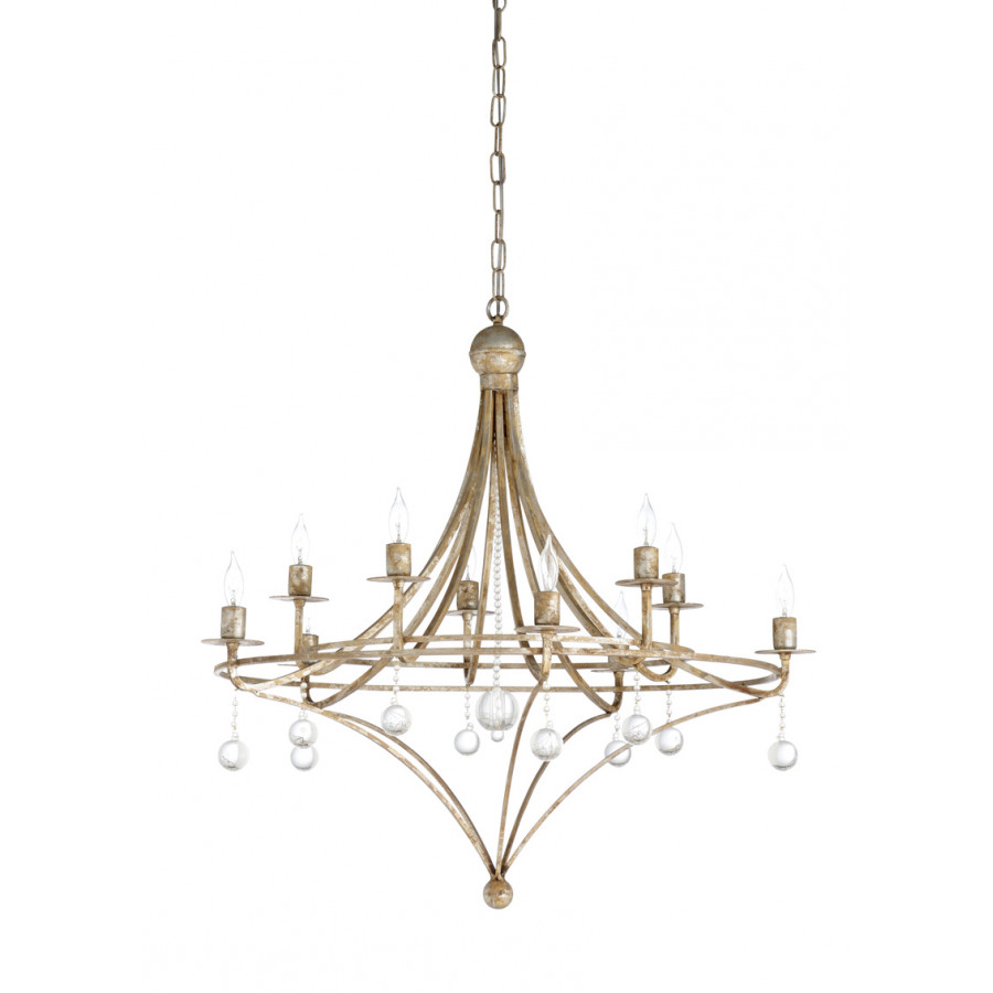 Wildwood - Martha Chandelier in Aged Silver Leaf/Clear, Iron
