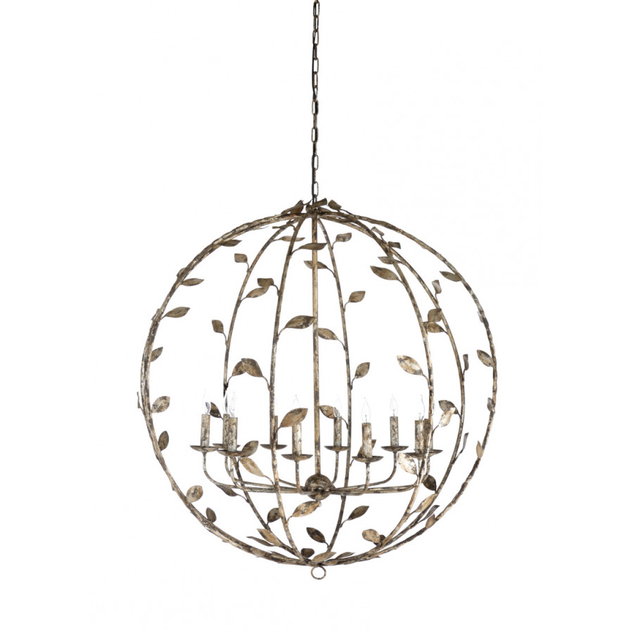 Wildwood - Charlotte Chandelier in Rustic Silver Leaf, Iron