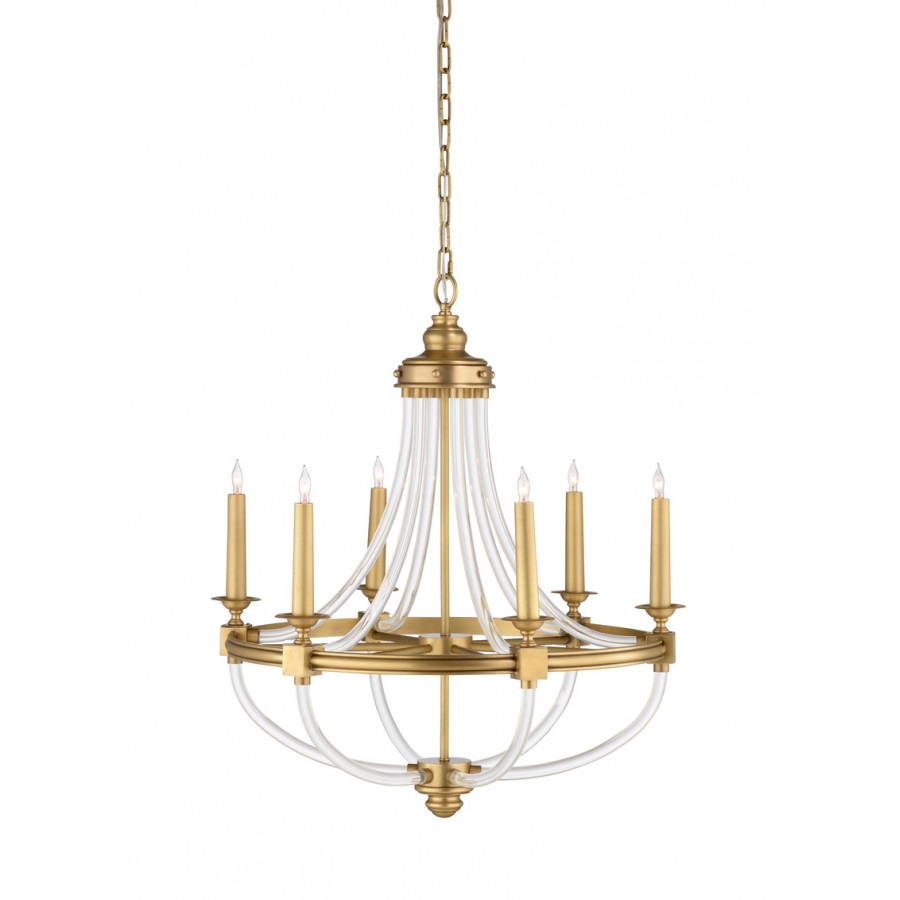 Wildwood - Prospect Chandelier in Antique/Clear, Brass