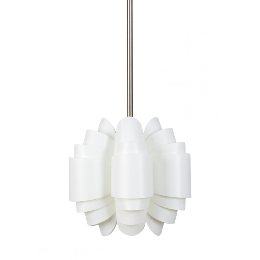 Wildwood - Opera Pendant in Polished Nickel/White, Metal/Styrene