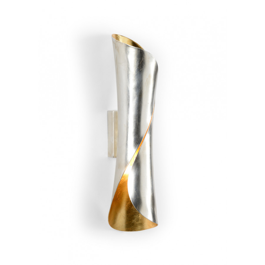 Wildwood - Crosby Cuff Sconce in Antique Silver Leaf/Antique Gold Leaf, Large