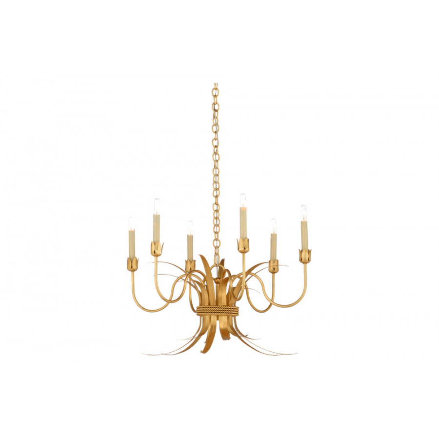 Wildwood - Mignon Chandelier in Gold Leaf, Iron
