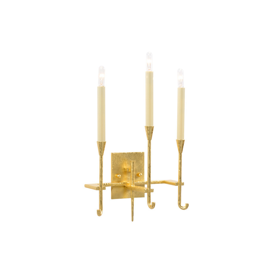 Whiteline Diego Sconce in Hammered/Gold Leaf