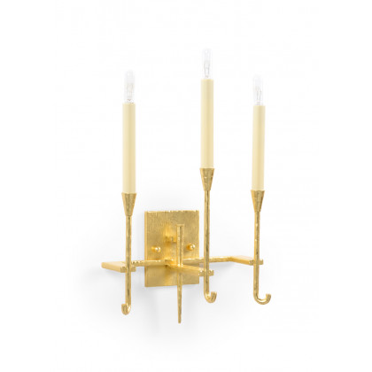 Whiteline Diego Sconce in Hammered/Gold Leaf