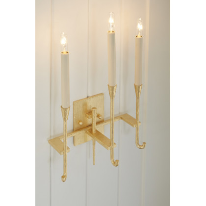Whiteline Diego Sconce in Hammered/Gold Leaf