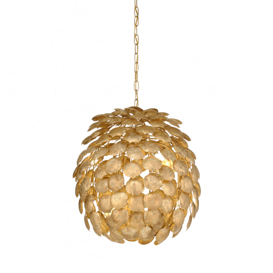 Wildwood - Promenea Petal Chandelier in Gold Clay, Iron