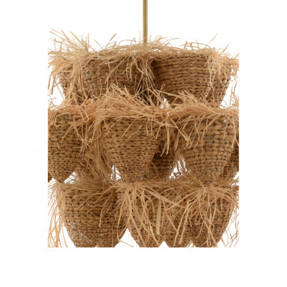 Wildwood Valeria Large Pendant - Natural/Antique Brass, Rattan