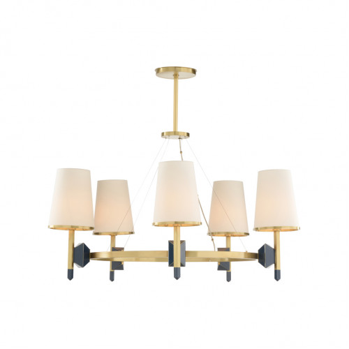 Wildwood - Zuri Chandelier in Antique Brass/Blue