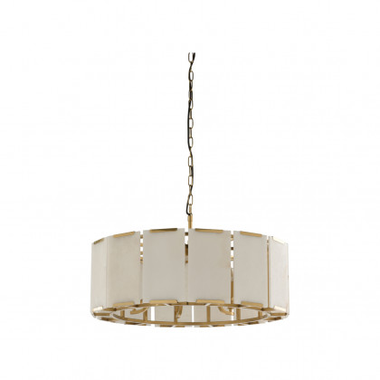 Wildwood - Perla Chandelier in Antique Brass/ Natural White