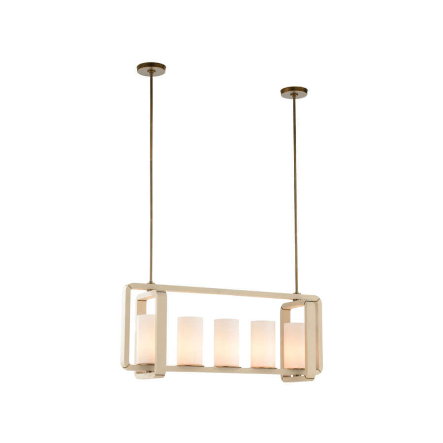 Wildwood - Oak Island Light in Taupe/Antique Brass/White Milk