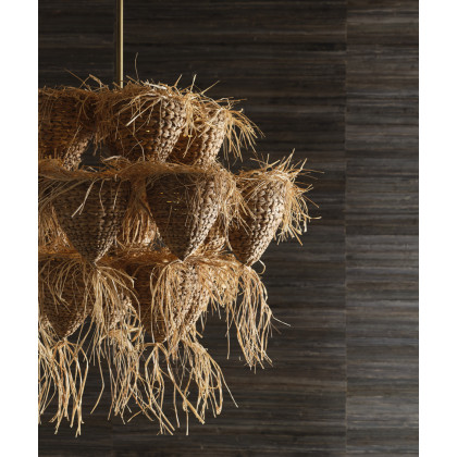 Wildwood Valeria Small Pendant - Natural/Antique Brass, Rattan