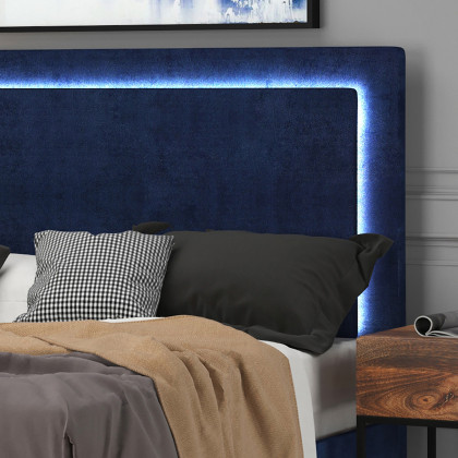 Worldwide Lumina 60" Queen Bed with Light - Blue