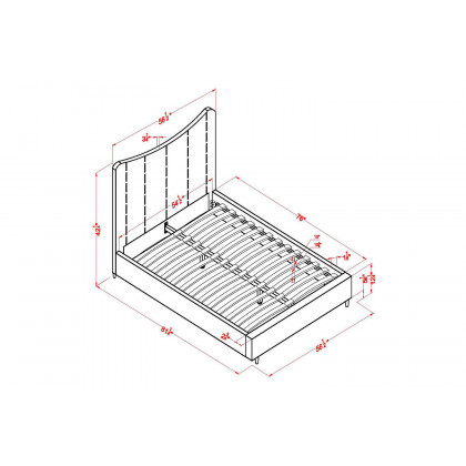 Worldwide Rimo 54" Double Platform Bed - Gray