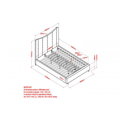 Worldwide Rimo 78" King Bed - Gray