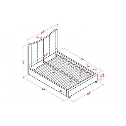Worldwide Rimo 60" Queen Bed - Gray